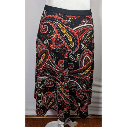 Bobeau Bohemian Paisley USA Made Midi Skirt