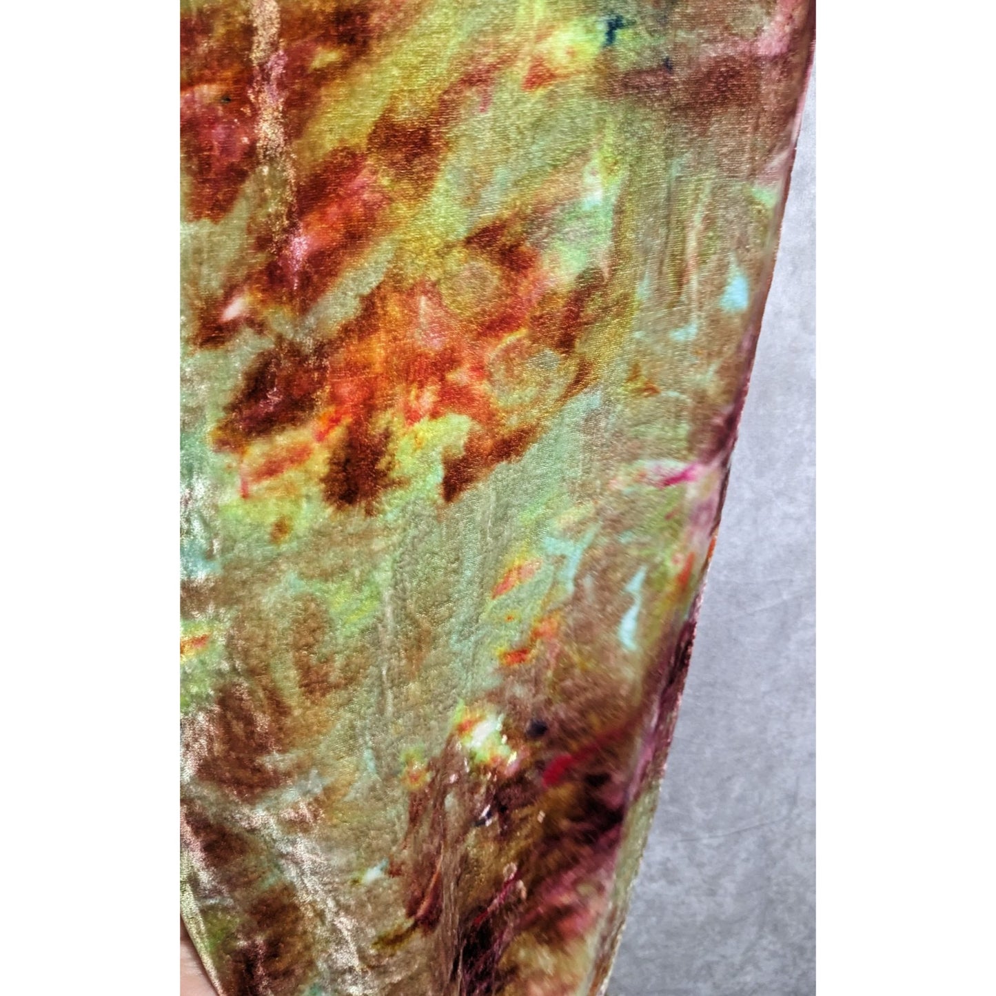 Vintage Bohemian Retro Hippie Velvet Tie-Dye Scarf With Fringe
