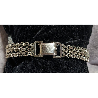 Vintage Classic Speidel USA S.A.C. Monogram ID Chain Bracelet Silver Tone