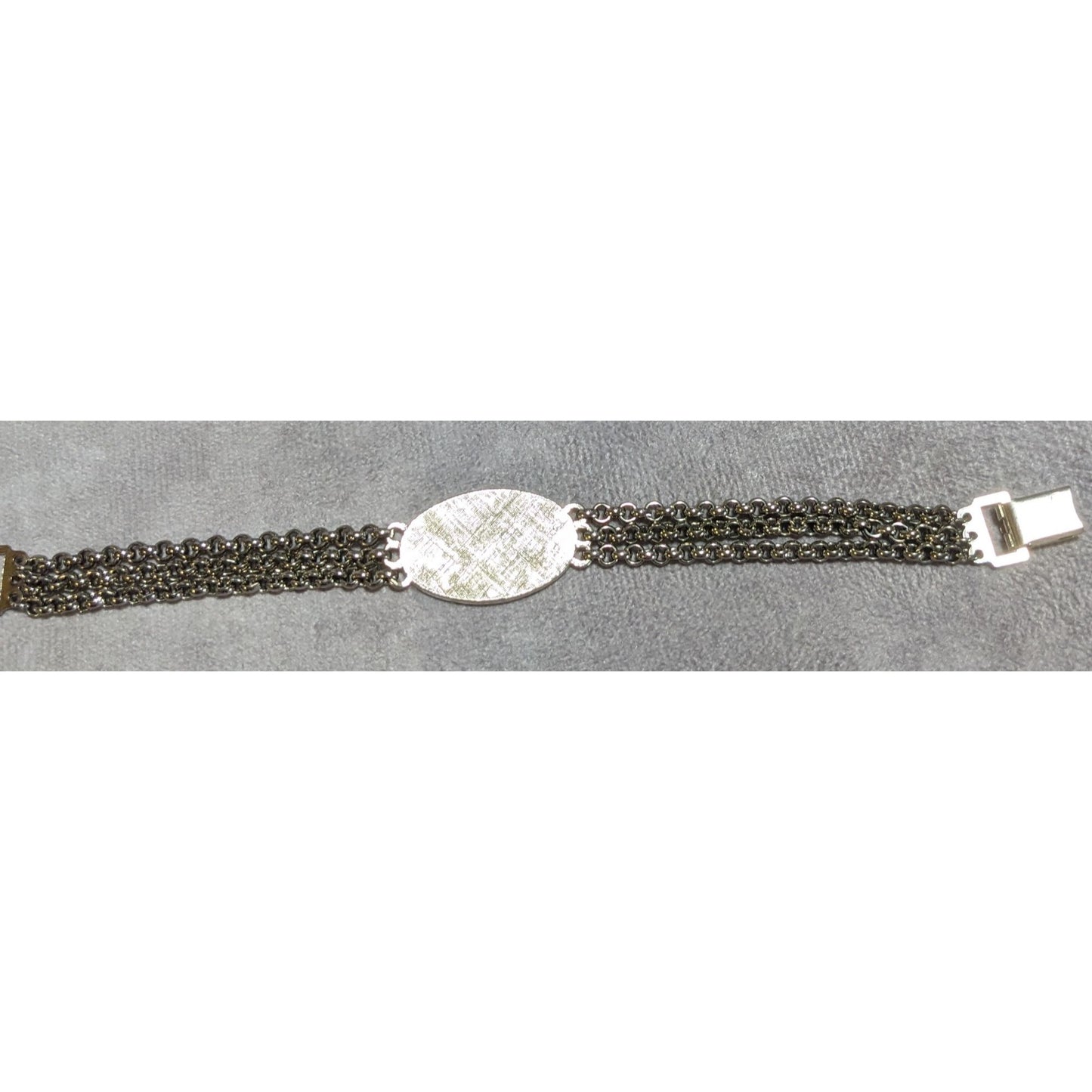 Vintage Classic Speidel USA S.A.C. Monogram ID Chain Bracelet Silver Tone