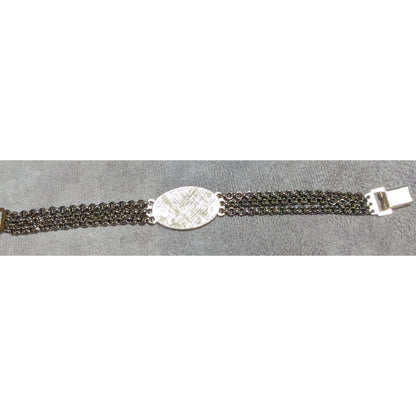 Vintage Classic Speidel USA S.A.C. Monogram ID Chain Bracelet Silver Tone