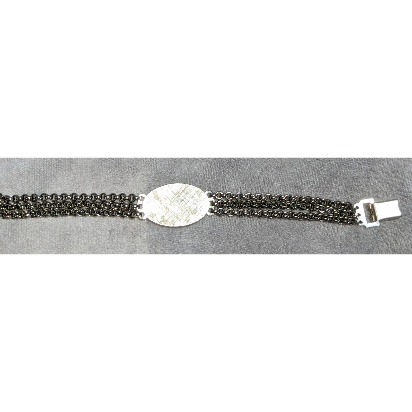 Vintage Classic Speidel USA S.A.C. Monogram ID Chain Bracelet Silver Tone
