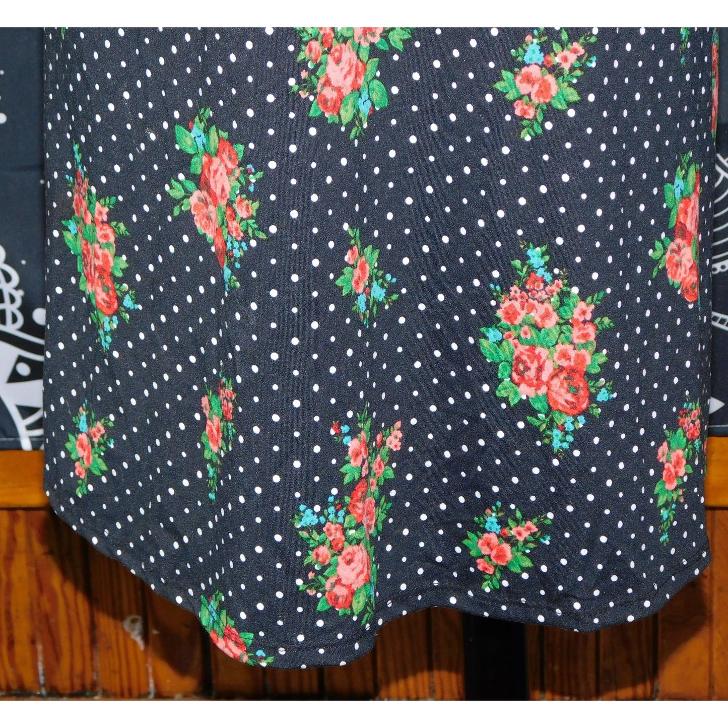 Joe Boxer Gothic Floral Polka Dot Keyhole Dress