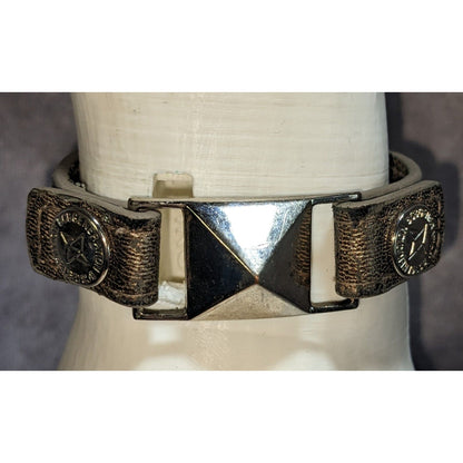 Edgy BCBGeneration Metallic Stud Leather Statement Bracelet Industrial Glam
