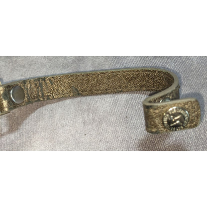 Edgy BCBGeneration Metallic Stud Leather Statement Bracelet Industrial Glam
