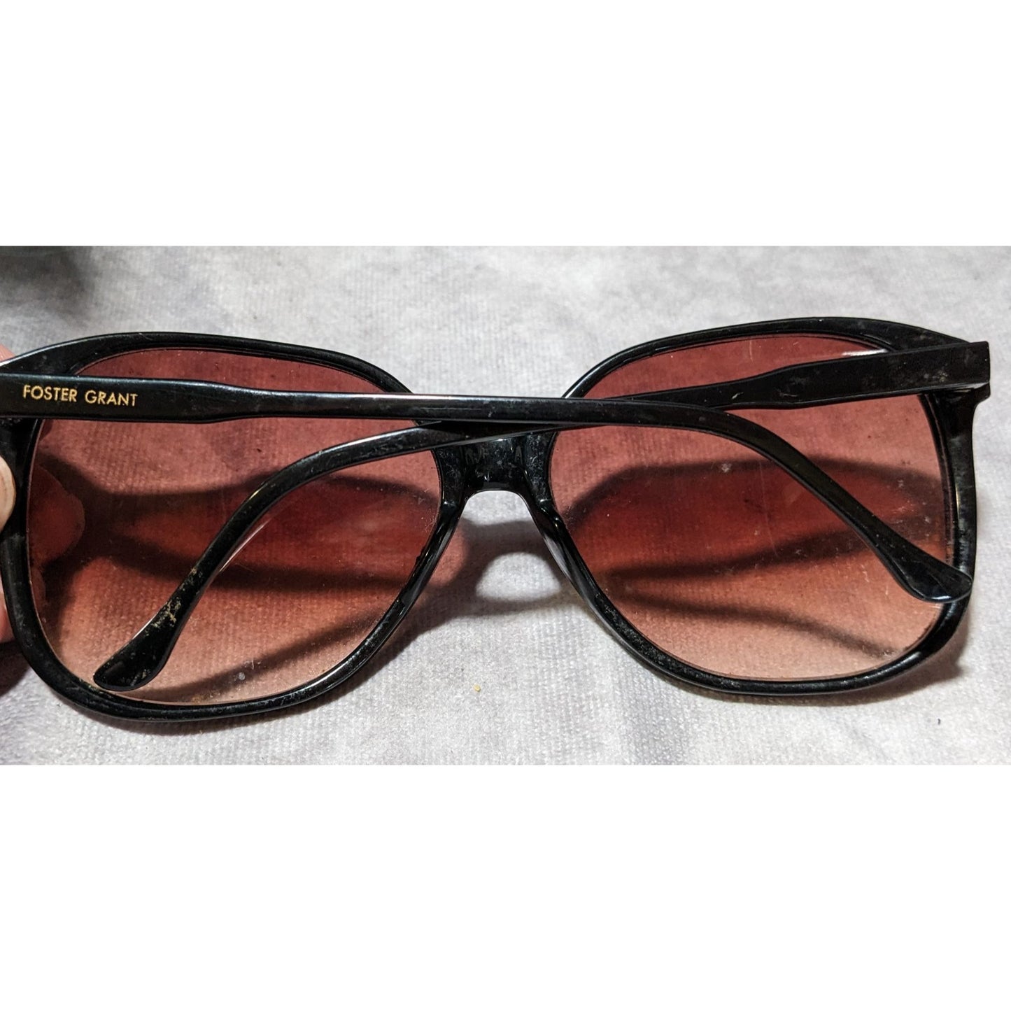 Foster Grant Large Black Purple Gradient Lens Sunglasses