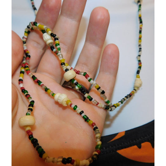 Casual Glass Beaded Necklace With Shell Accents