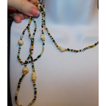 Casual Glass Beaded Necklace With Shell Accents
