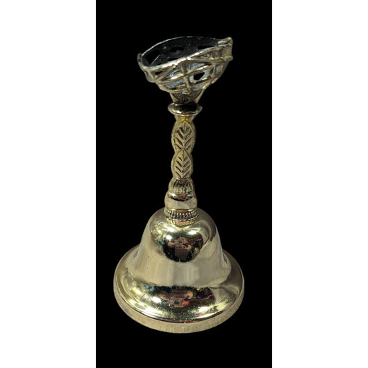 Vintage World's Fair Gold Tone Globe End Decorative Bell