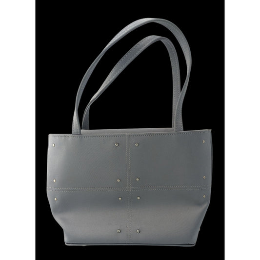 Vintage Arleen C Y2K Gray Tote Bag With Stud Accents & Magnetic Closure 6x6.5x2 5-Inch Strap Drop