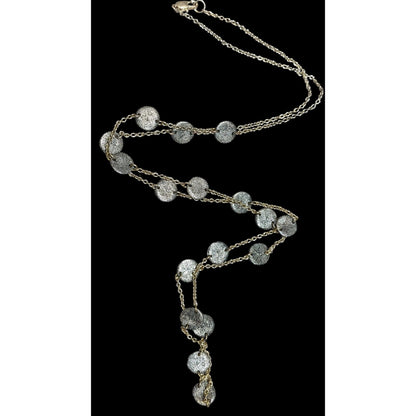Brutalist Multi Metallic Textured Disc Station Necklace