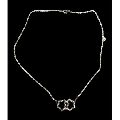 Minimalist Floral Coquette Interlocking Pendant Necklace