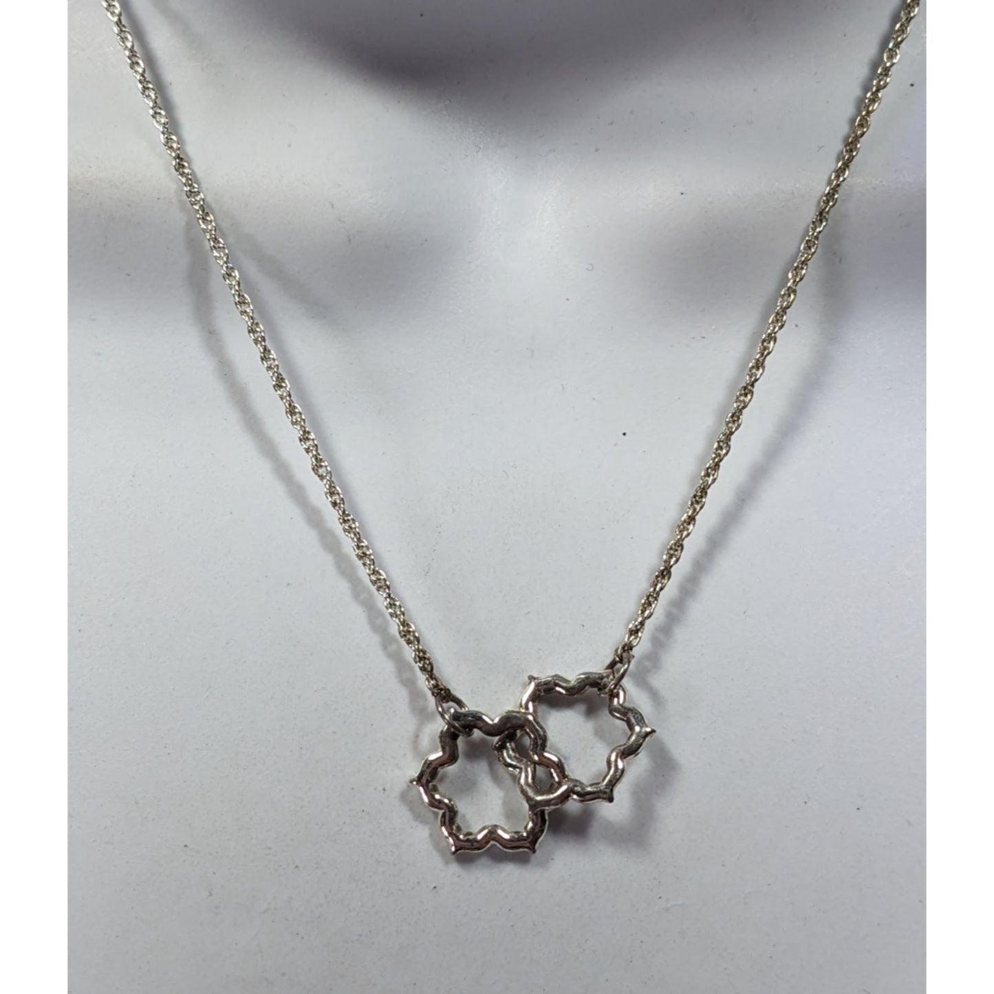 Minimalist Floral Coquette Interlocking Pendant Necklace