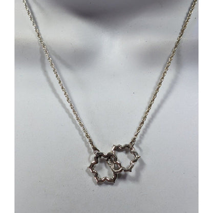 Minimalist Floral Coquette Interlocking Pendant Necklace