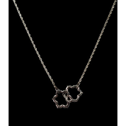 Minimalist Floral Coquette Interlocking Pendant Necklace