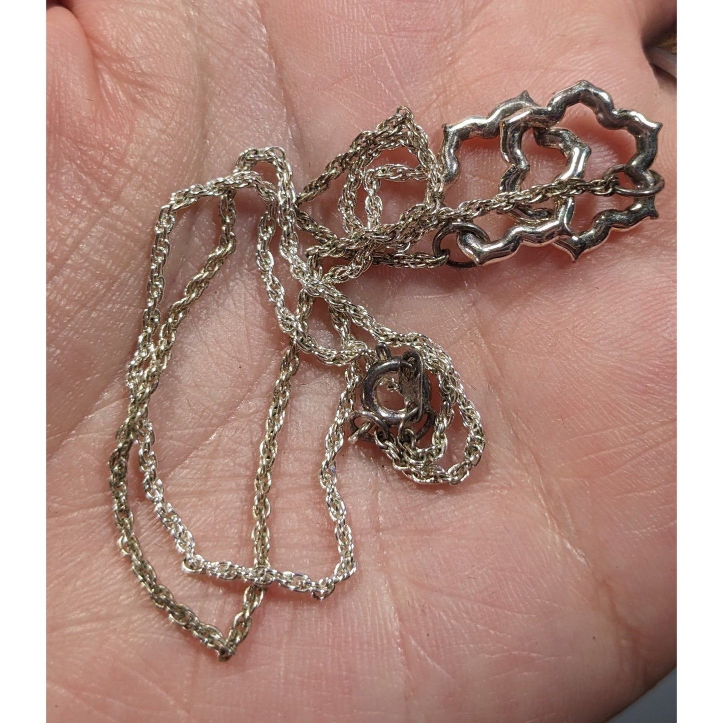 Minimalist Floral Coquette Interlocking Pendant Necklace