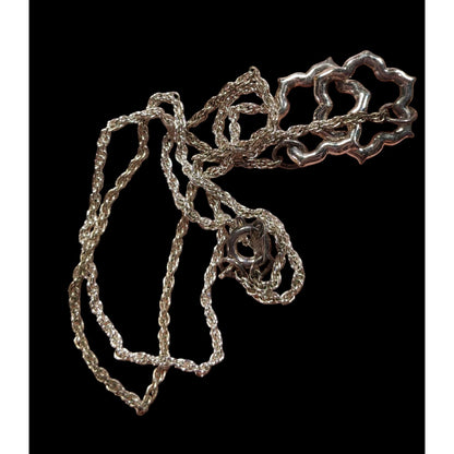 Minimalist Floral Coquette Interlocking Pendant Necklace