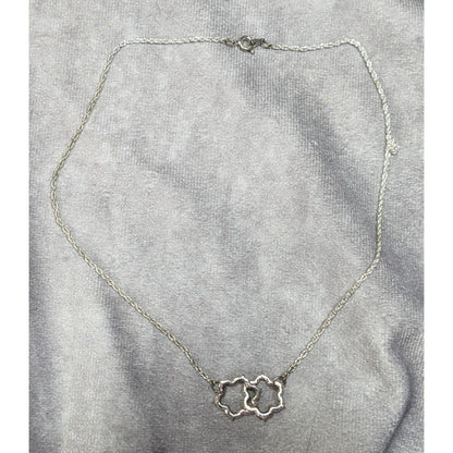 Minimalist Floral Coquette Interlocking Pendant Necklace
