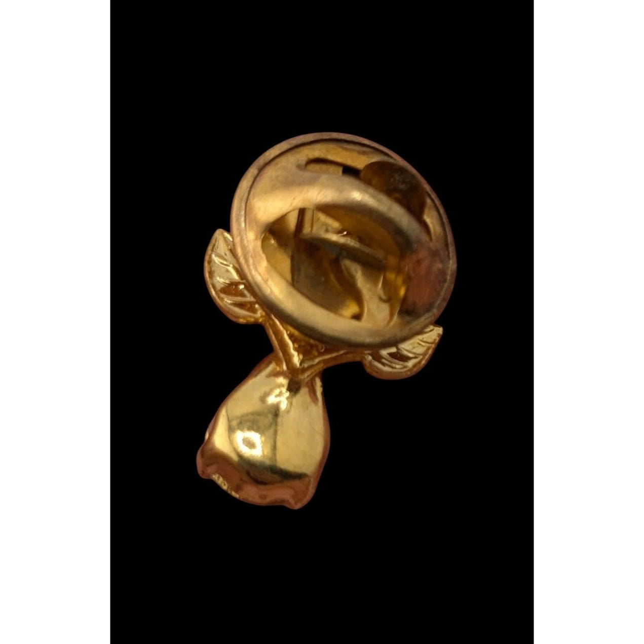 Vintage Angel Rhinestone Lapel Pin Gold Tone Clear Crystal Red/Purple Gem Brooch