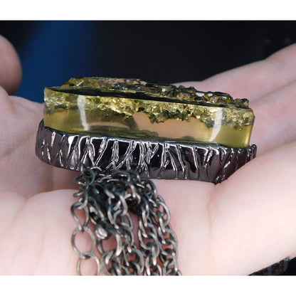 Nature Inspired Large Faux Druzy Pendant Necklace