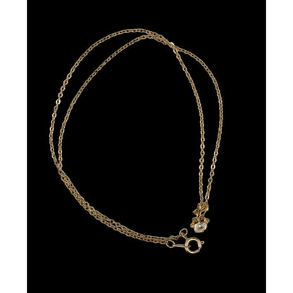 Dainty Minimalist Gold Necklace With Gemmed Flower Pendant