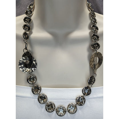 Brutalist Hammered Crushed Link Necklace