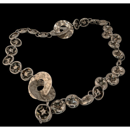 Brutalist Hammered Crushed Link Necklace