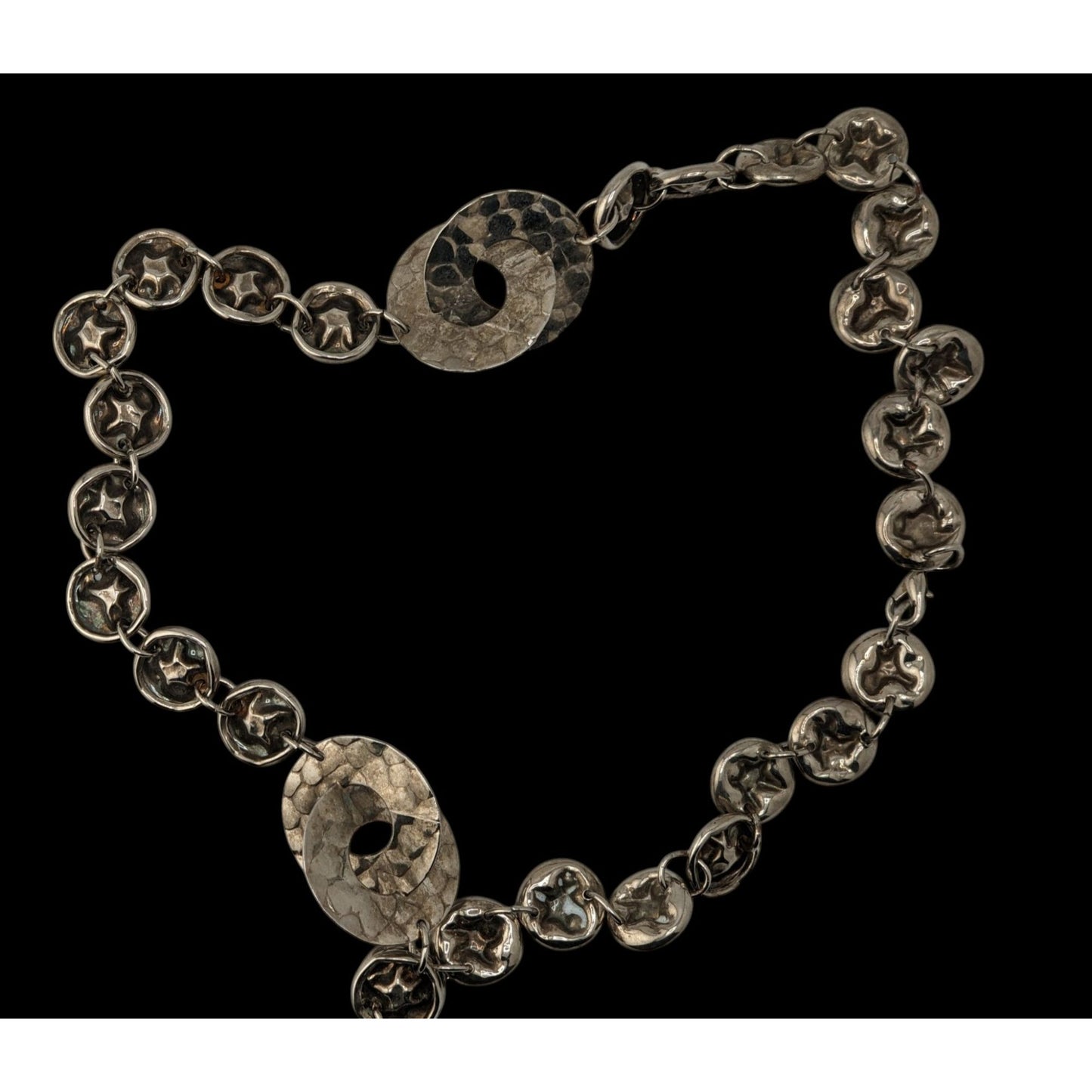 Brutalist Hammered Crushed Link Necklace