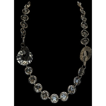 Brutalist Hammered Crushed Link Necklace