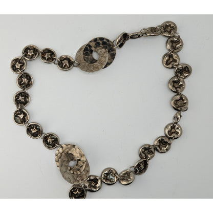 Brutalist Hammered Crushed Link Necklace