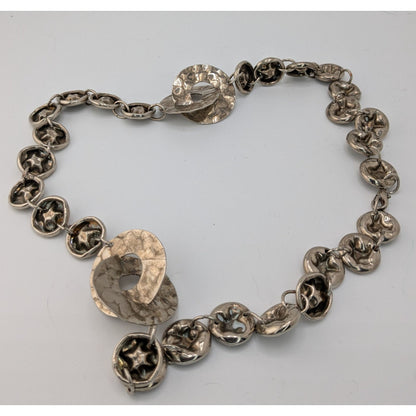 Brutalist Hammered Crushed Link Necklace