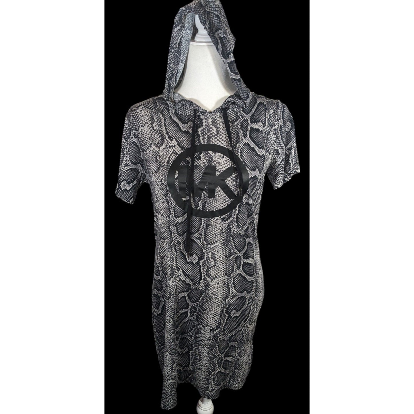 Michael Kors Snake Skin Print Hooded Lounge Dress