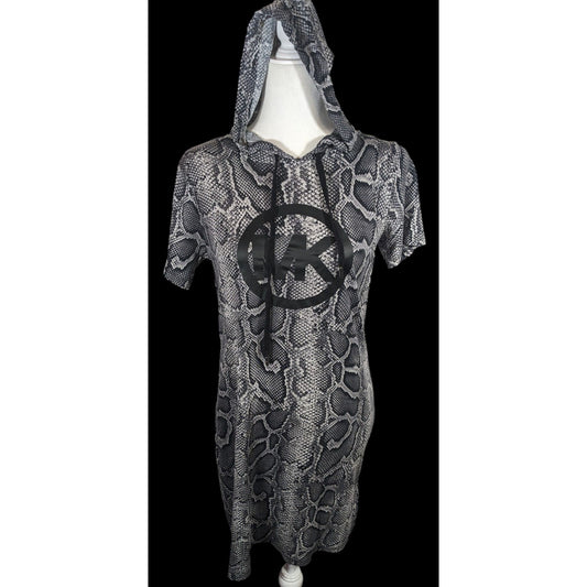 Michael Kors Snake Skin Print Hooded Lounge Dress