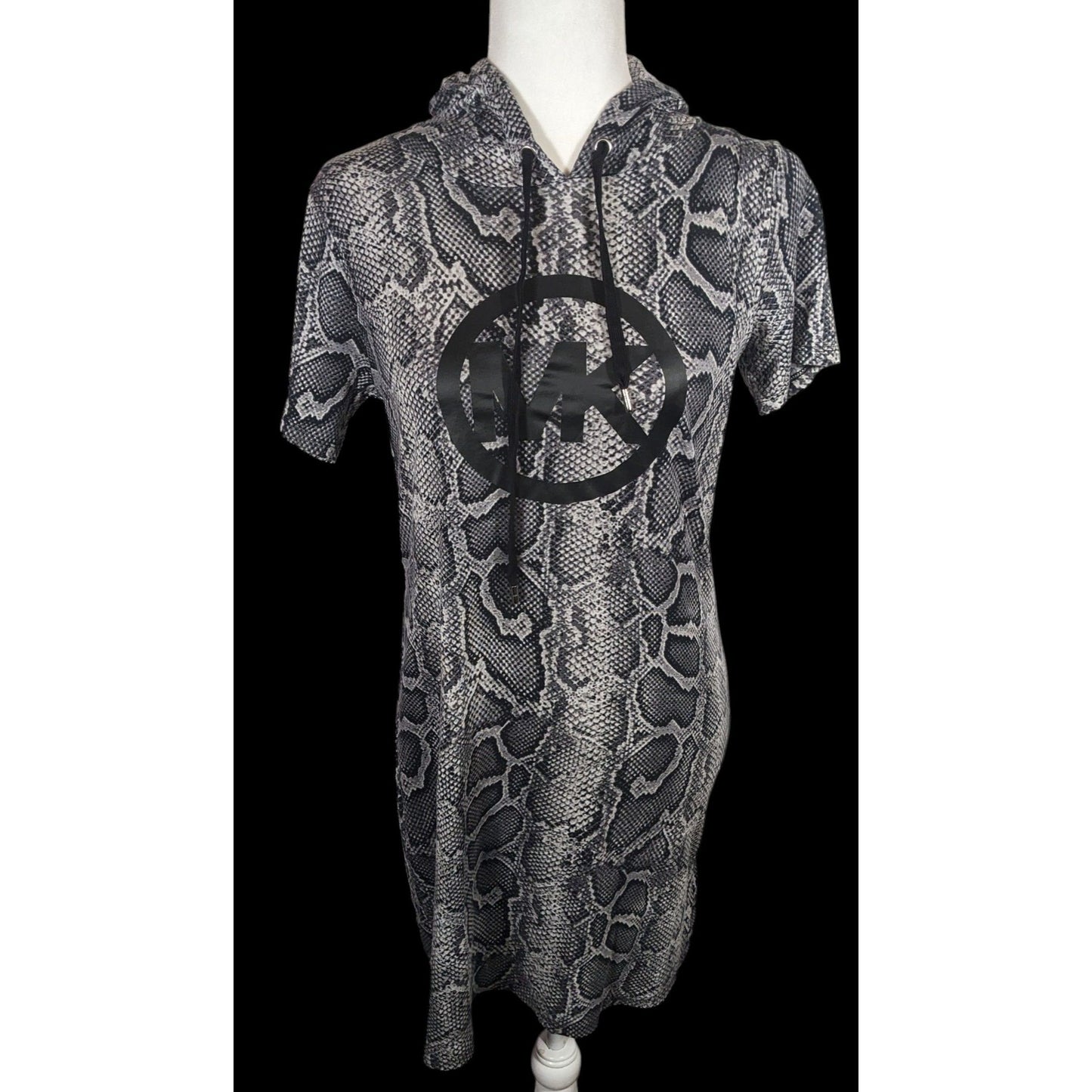 Michael Kors Snake Skin Print Hooded Lounge Dress