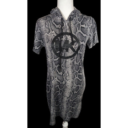 Michael Kors Snake Skin Print Hooded Lounge Dress
