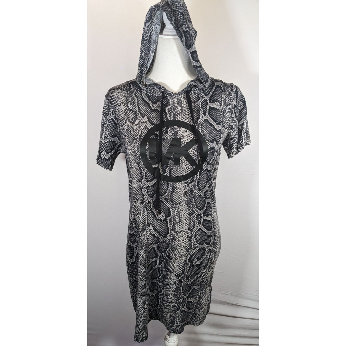 Michael Kors Snake Skin Print Hooded Lounge Dress
