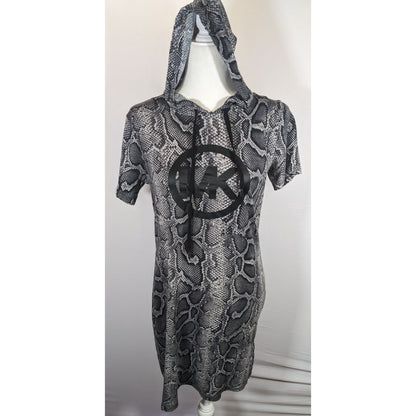 Michael Kors Snake Skin Print Hooded Lounge Dress