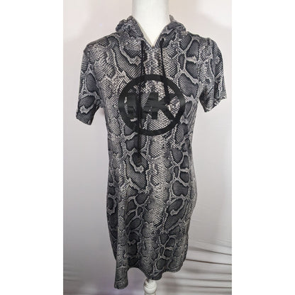 Michael Kors Snake Skin Print Hooded Lounge Dress