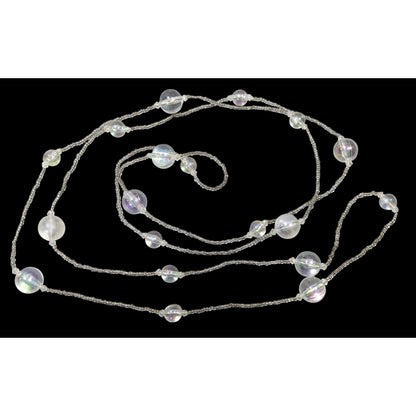 Clear Beaded Aurora Borealis Shimmer Necklace