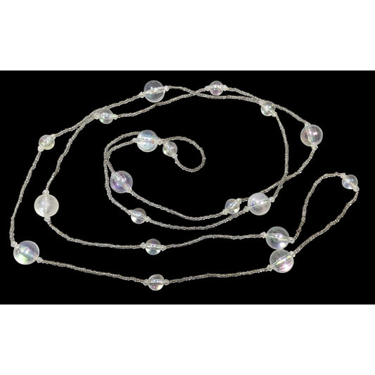 Clear Beaded Aurora Borealis Shimmer Necklace