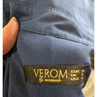 Verom By Memento Paisley Button-Up Collared Dress With 3/4 Sleeves