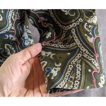 Verom By Memento Paisley Button-Up Collared Dress With 3/4 Sleeves