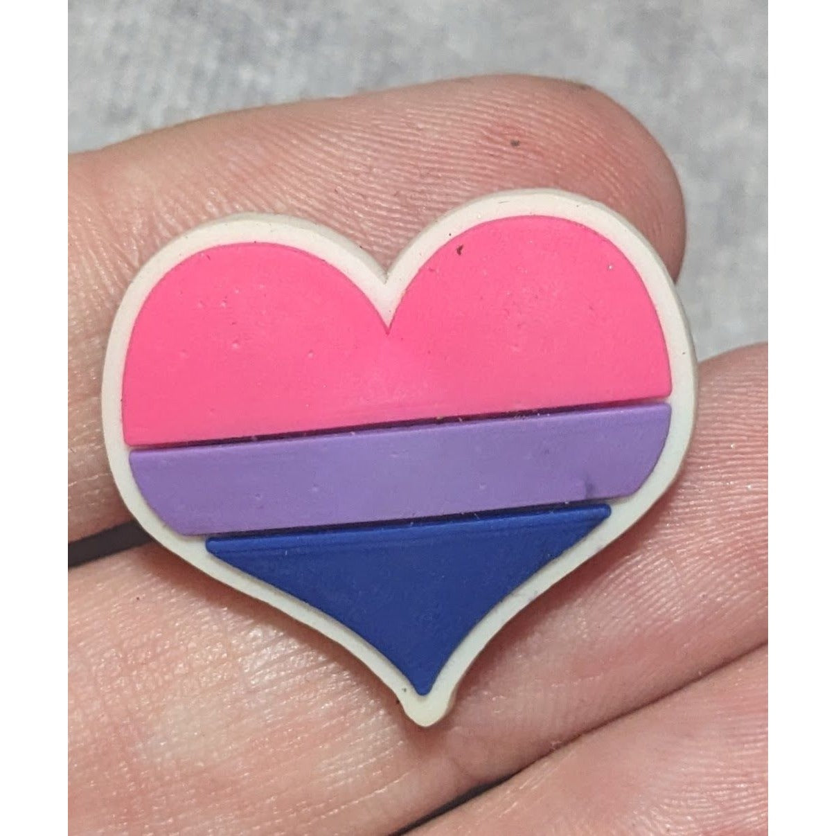Bisexual Pride Heart-Shaped Pin Rubber-Like Material 1 Inch