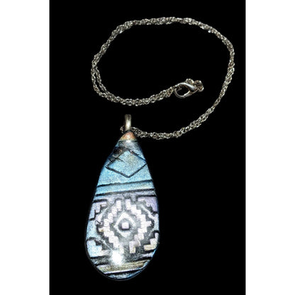 Handmade Southwestern Style Metallic Teardrop Necklace