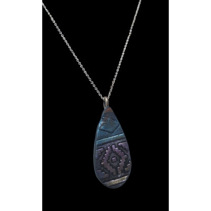 Handmade Southwestern Style Metallic Teardrop Necklace