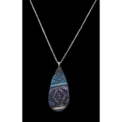 Handmade Southwestern Style Metallic Teardrop Necklace