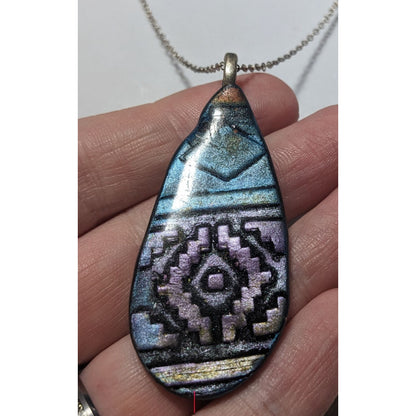 Handmade Southwestern Style Metallic Teardrop Necklace