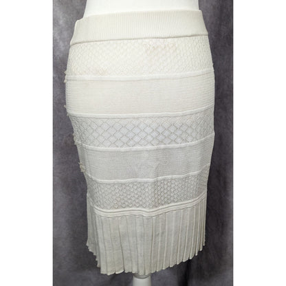 Boho Chic Catherine Malandrino Studded Cream Ruffle Skirt