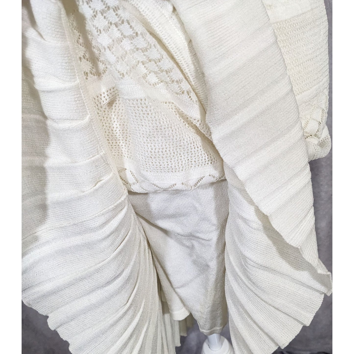 Boho Chic Catherine Malandrino Studded Cream Ruffle Skirt