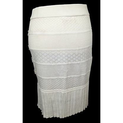 Boho Chic Catherine Malandrino Studded Cream Ruffle Skirt